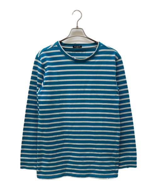 BALMAIN（バルマン）BALMAIN (バルマン) ダメージ加工ボーダーカットソー ブルー×ホワイト サイズ:Sの古着・服飾アイテム