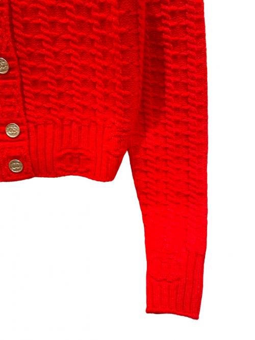 CHANEL（シャネル）CHANEL (シャネル) Coco button cashmere and wool knit レッド サイズ:34の古着・服飾アイテム