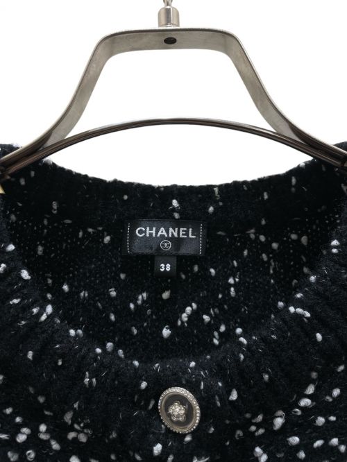 CHANEL（シャネル）CHANEL (シャネル) Cashmere and silk knit cardigan ブラック サイズ:38の古着・服飾アイテム