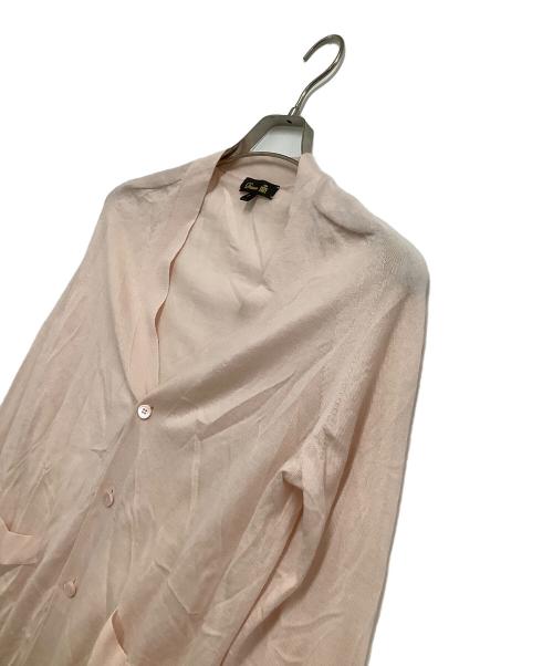 DRAWER（ドゥロワー）DRAWER (ドゥロワー) 18GカシミヤシルクVネックカーディガン ピンク サイズ:1の古着・服飾アイテム