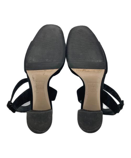 MIU MIU（ミュウミュウ）MIU MIU (ミュウミュウ) アンクルストラップサンダル ブラック サイズ:36 1/2の古着・服飾アイテム
