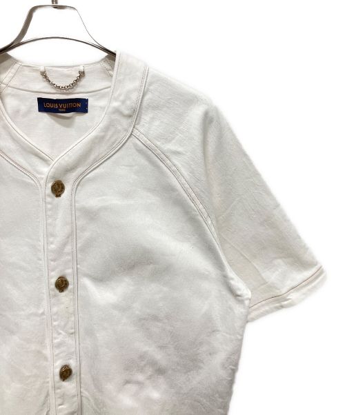 LOUIS VUITTON（ルイ ヴィトン）LOUIS VUITTON (ルイ ヴィトン) エンボスモノグラムベースボールシャツ ホワイト サイズ:XXLの古着・服飾アイテム