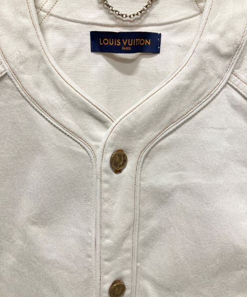 LOUIS VUITTON（ルイ ヴィトン）LOUIS VUITTON (ルイ ヴィトン) エンボスモノグラムベースボールシャツ ホワイト サイズ:XXLの古着・服飾アイテム