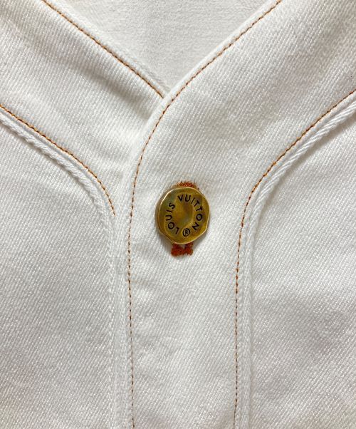 LOUIS VUITTON（ルイ ヴィトン）LOUIS VUITTON (ルイ ヴィトン) エンボスモノグラムベースボールシャツ ホワイト サイズ:XXLの古着・服飾アイテム
