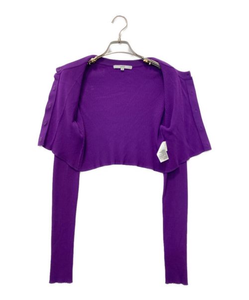 UN3D.（アンスリード）UN3D. (アンスリード) クロップドカーディガン パープル サイズ:38の古着・服飾アイテム
