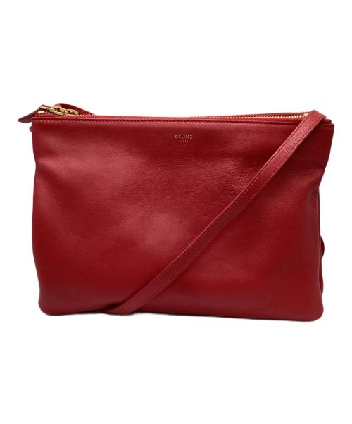 CELINE（セリーヌ）CELINE (セリーヌ) トリオラージ　ショルダーバッグ レッド サイズ:表記なしの古着・服飾アイテム