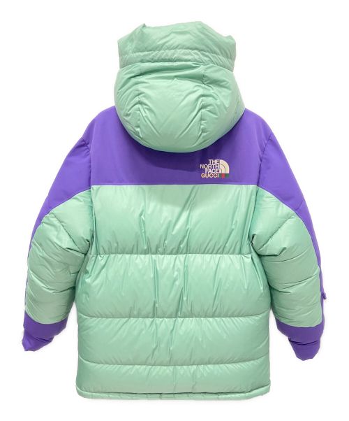 GUCCI（グッチ）GUCCI (グッチ) THE NORTH FACE (ザ ノース フェイス) 切替フーデッドダウンジャケット ミント×パープル サイズ:Sの古着・服飾アイテム