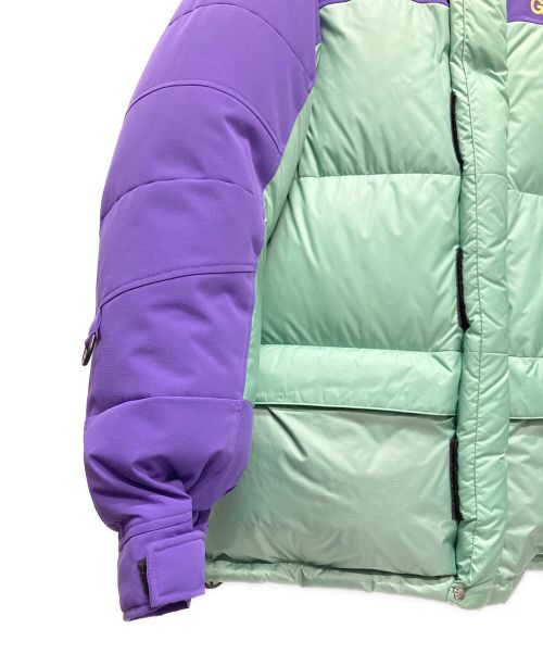 GUCCI（グッチ）GUCCI (グッチ) THE NORTH FACE (ザ ノース フェイス) 切替フーデッドダウンジャケット ミント×パープル サイズ:Sの古着・服飾アイテム