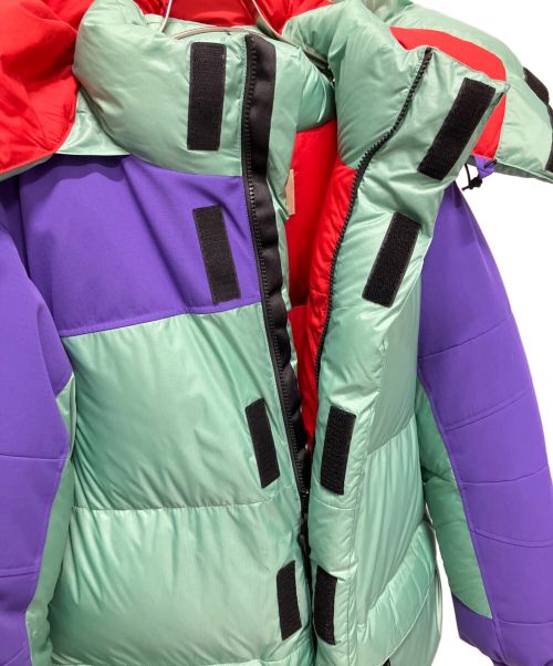 GUCCI（グッチ）GUCCI (グッチ) THE NORTH FACE (ザ ノース フェイス) 切替フーデッドダウンジャケット ミント×パープル サイズ:Sの古着・服飾アイテム