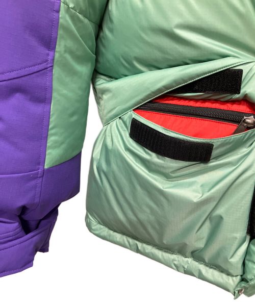GUCCI（グッチ）GUCCI (グッチ) THE NORTH FACE (ザ ノース フェイス) 切替フーデッドダウンジャケット ミント×パープル サイズ:Sの古着・服飾アイテム