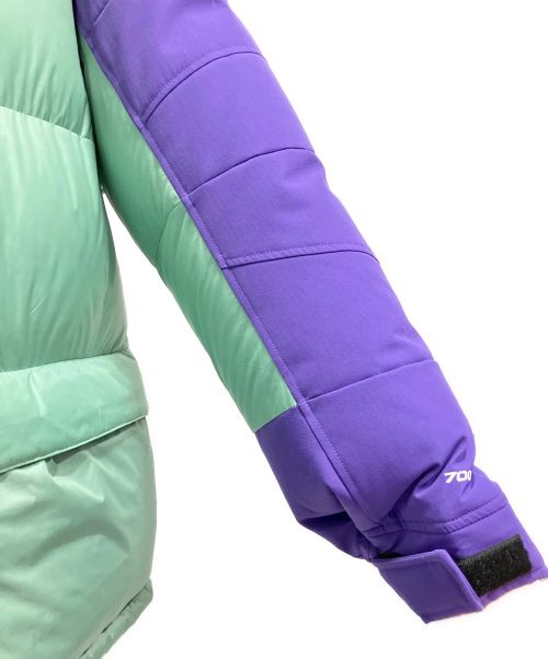 GUCCI（グッチ）GUCCI (グッチ) THE NORTH FACE (ザ ノース フェイス) 切替フーデッドダウンジャケット ミント×パープル サイズ:Sの古着・服飾アイテム
