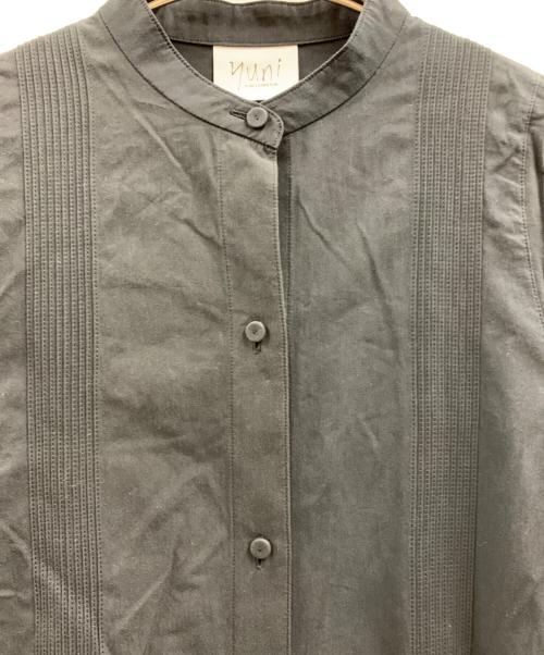 YUNI（ユニ）yuni (ユニ) yuni　スーピマブロード細ピンタックAラインワンピース ネイビー サイズ:FREEの古着・服飾アイテム