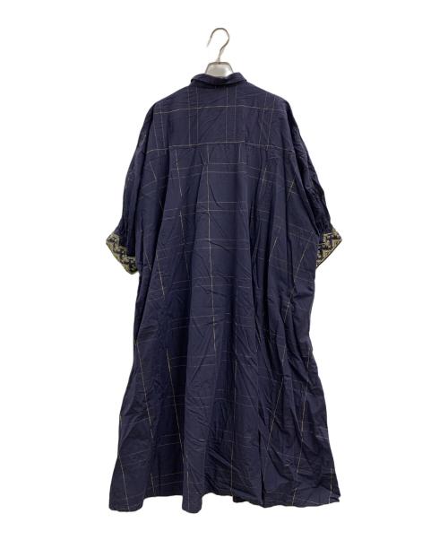 ne quittez pas（ヌキテパ）ne quittez pas (ヌキテパ) POPLIN CHECK EMB SHIRTS DRESS ネイビー サイズ:FREEの古着・服飾アイテム