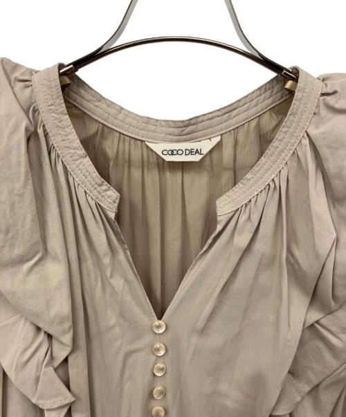 COCODEAL（ココディール）COCODEAL (ココディール) フリルスリーブティアードワンピース ベージュ サイズ:2の古着・服飾アイテム