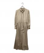 ANAYIアナイ）の古着「サテンドットプリントタイワンピース」｜ベージュ