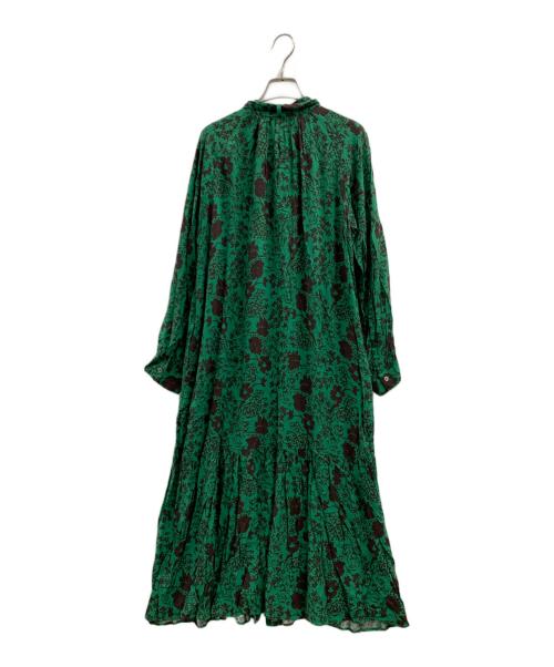 JOURNAL STANDARD relume（ジャーナルスタンダード レリューム）JOURNAL STANDARD relume (ジャーナルスタンダード レリューム) JOURNAL STANDARD relume　レトロフラワープリントボウタイギャザーワンピース グリーン サイズ:FREEの古着・服飾アイテム