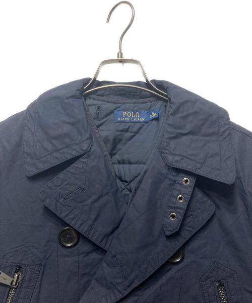 POLO RALPH LAUREN（ポロ・ラルフローレン）POLO RALPH LAUREN (ポロ・ラルフローレン) キルティングライナー付ナイロンコート ネイビー サイズ:XSの古着・服飾アイテム