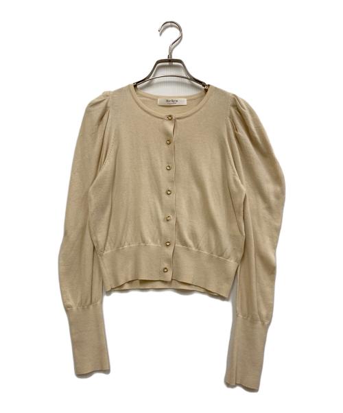 HER LIP TO（ハーリップトゥ）Her lip to (ハーリップトゥ) Volume Sleeve Cardigan アイボリー サイズ:Sの古着・服飾アイテム