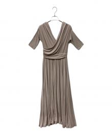 HER LIP TO（ハーリップトゥ）の古着「Cache Coeur Jersey Long Dress」｜ベージュ