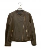 Nobleノーブル）の古着「ソフトラムレザーライダースブルゾン」｜ブラウン