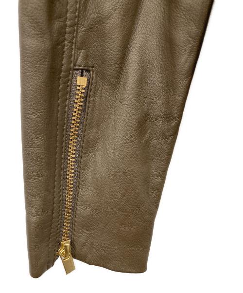 Noble（ノーブル）Noble (ノーブル) ソフトラムレザーライダースブルゾン ブラウン サイズ:40の古着・服飾アイテム