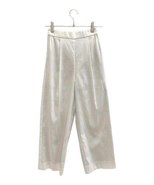 YORI（ヨリ）YORI (ヨリ) センタープレスサテンワイドパンツ ホワイト サイズ:SIZE 34 未使用品の古着・服飾アイテム