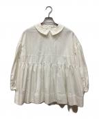 YORIヨリ）の古着「フラットカラーティアードブラウス」｜アイボリー