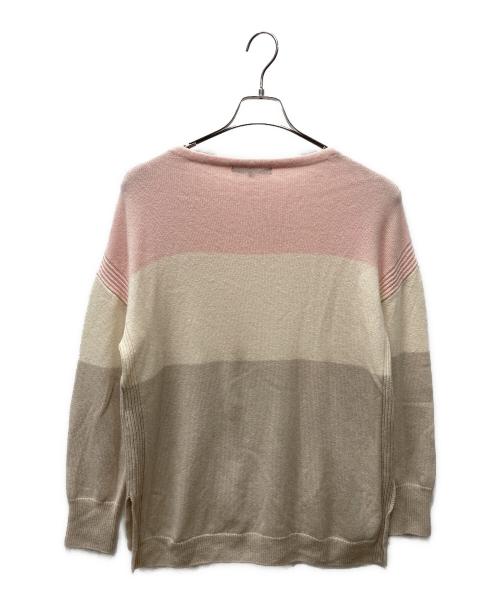 23区（ニジュウサンク）23区 (ニジュウサンク) ウールカシミヤ カラーブロック ニット マルチカラー サイズ:38の古着・服飾アイテム