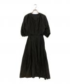 ANAYIアナイ）の古着「ライトローンギャザーフレアワンピース」｜ブラック