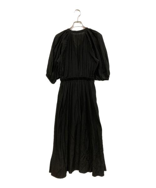 ANAYI（アナイ）ANAYI (アナイ) ライトローンギャザーフレアワンピース ブラック サイズ:SIZE 36の古着・服飾アイテム