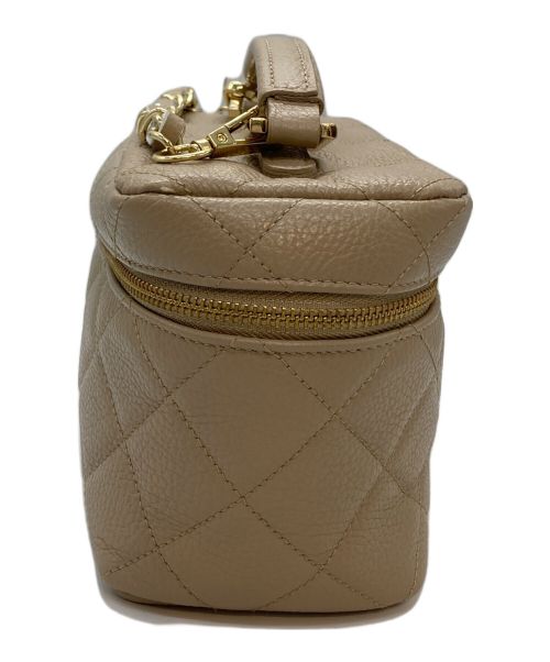Milos（ミロス）Milos (ミロス) 2WAYキルティングバニティバッグ ベージュの古着・服飾アイテム