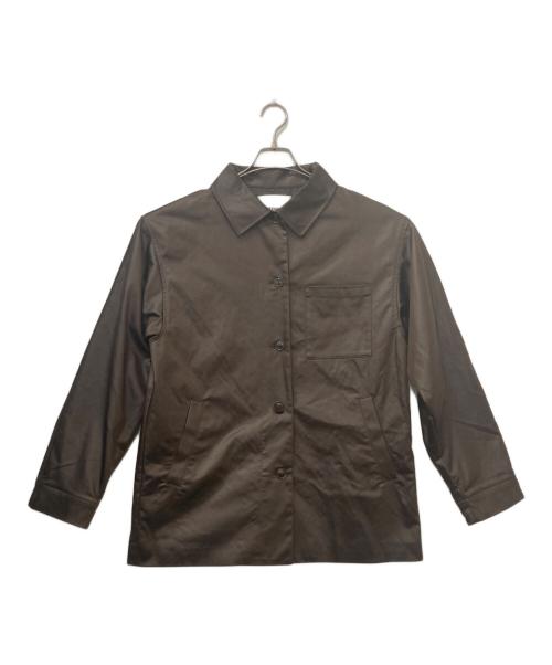 EMODA（エモダ）EMODA (エモダ) EATHER LIKE NYLON JACKET ブラウン サイズ:FREEの古着・服飾アイテム