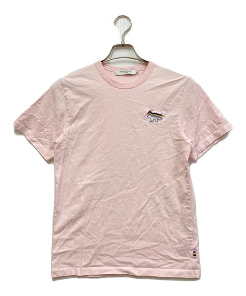 maison kitsune（メゾンキツネ）MAISON KITSUNE (メゾンキツネ) RAINBOW FOX CLASSIC TEE-SHIRT ピンク サイズ:XSの古着・服飾アイテム