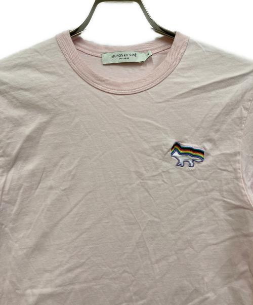 maison kitsune（メゾンキツネ）MAISON KITSUNE (メゾンキツネ) RAINBOW FOX CLASSIC TEE-SHIRT ピンク サイズ:XSの古着・服飾アイテム