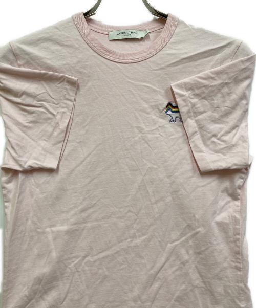 maison kitsune（メゾンキツネ）MAISON KITSUNE (メゾンキツネ) RAINBOW FOX CLASSIC TEE-SHIRT ピンク サイズ:XSの古着・服飾アイテム