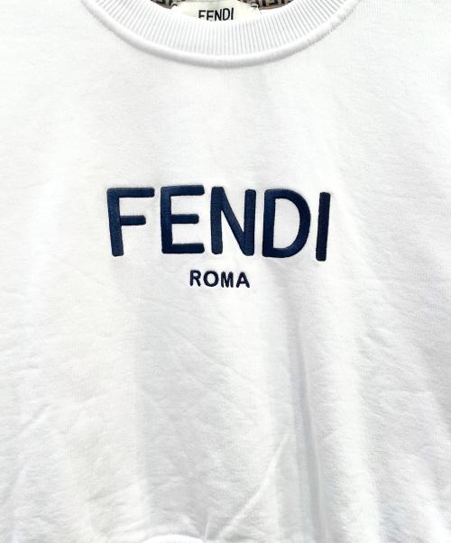 FENDI（フェンディ）FENDI (フェンディ) ロゴショート丈スウェット ホワイト サイズ:Sの古着・服飾アイテム