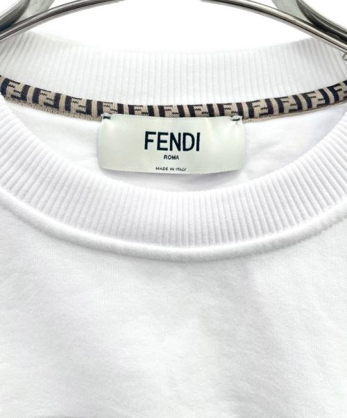 FENDI（フェンディ）FENDI (フェンディ) ロゴショート丈スウェット ホワイト サイズ:Sの古着・服飾アイテム