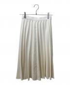 ANAYIアナイ）の古着「スエード調フレアプリーツスカート」｜ホワイト