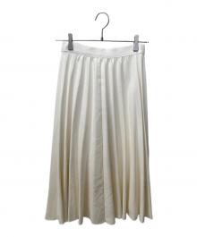 ANAYI（アナイ）の古着「スエード調フレアプリーツスカート」｜ホワイト