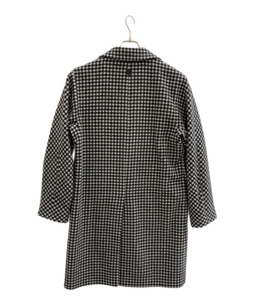 HEVO（イーヴォ）HEVO (イーヴォ) チェック柄チェスターコート ブラック×ホワイト サイズ:SIZE 44の古着・服飾アイテム