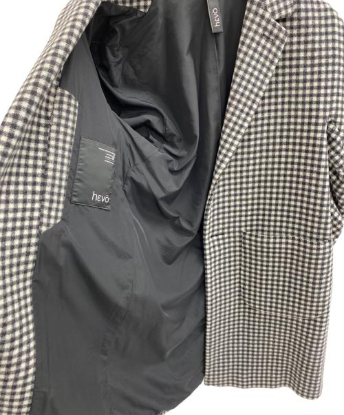 HEVO（イーヴォ）HEVO (イーヴォ) チェック柄チェスターコート ブラック×ホワイト サイズ:SIZE 44の古着・服飾アイテム