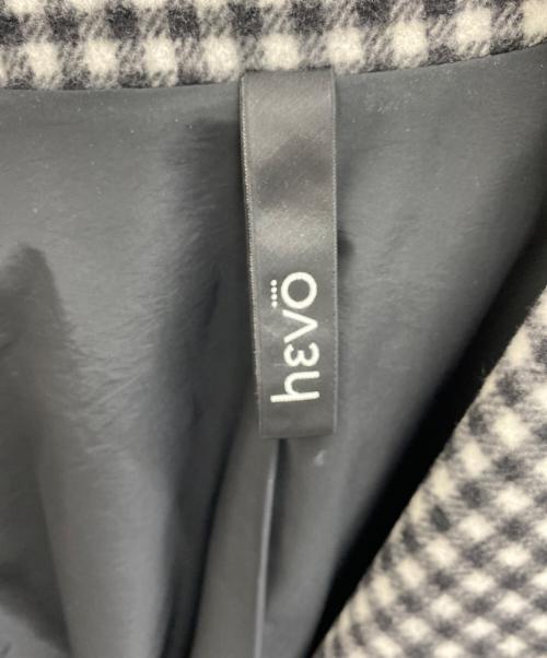 HEVO（イーヴォ）HEVO (イーヴォ) チェック柄チェスターコート ブラック×ホワイト サイズ:SIZE 44の古着・服飾アイテム