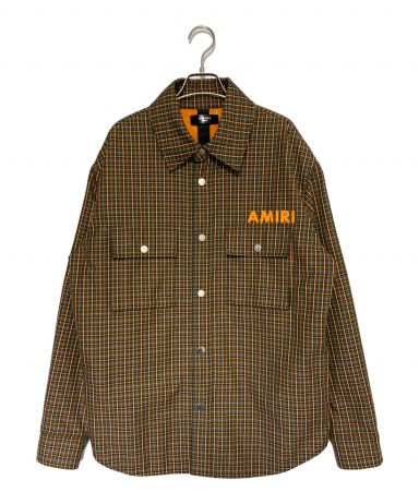 AMIRI アミリ チェックシャツ オレンジ 中古・古着通販】AMIRI (アミリ) オーバーサイズシャツジャケット