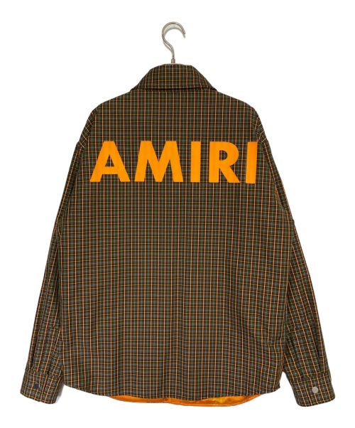 AMIRI（アミリ）AMIRI (アミリ) オーバーサイズシャツジャケット グレー×オレンジ サイズ:Mの古着・服飾アイテム