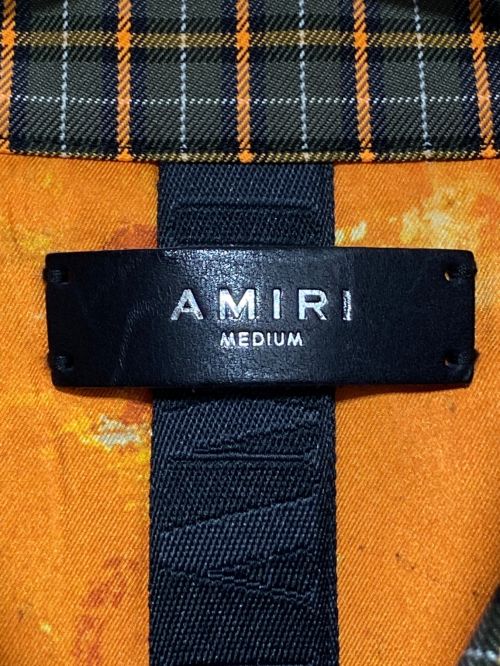 AMIRI（アミリ）AMIRI (アミリ) オーバーサイズシャツジャケット グレー×オレンジ サイズ:Mの古着・服飾アイテム