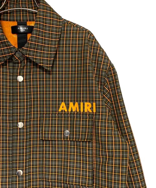 AMIRI（アミリ）AMIRI (アミリ) オーバーサイズシャツジャケット グレー×オレンジ サイズ:Mの古着・服飾アイテム