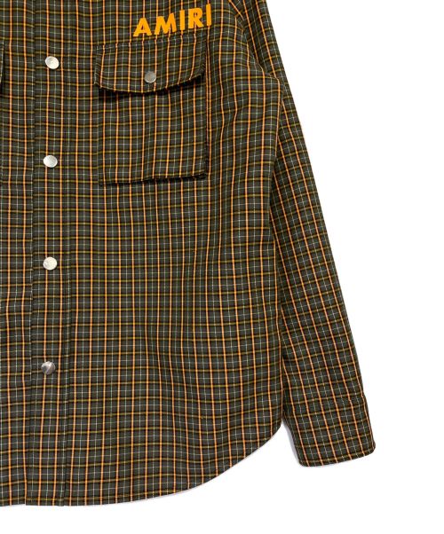 AMIRI（アミリ）AMIRI (アミリ) オーバーサイズシャツジャケット グレー×オレンジ サイズ:Mの古着・服飾アイテム