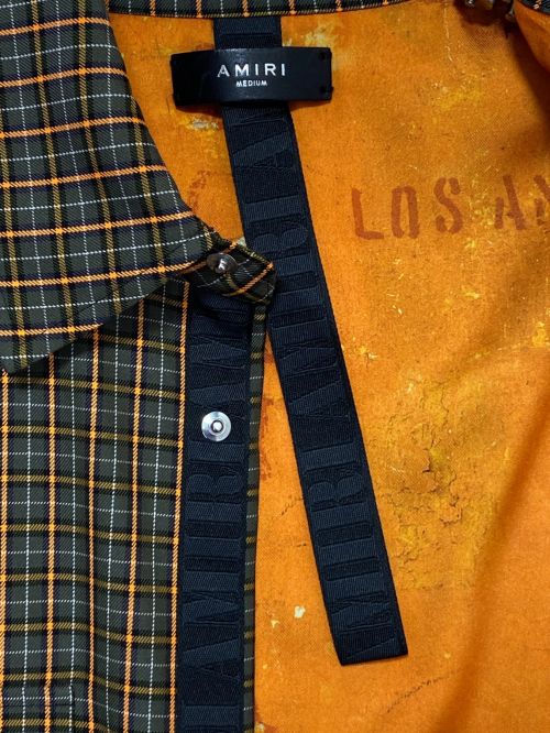 AMIRI（アミリ）AMIRI (アミリ) オーバーサイズシャツジャケット グレー×オレンジ サイズ:Mの古着・服飾アイテム