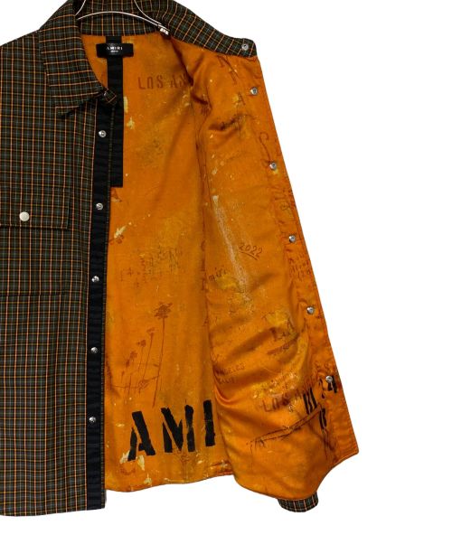 AMIRI（アミリ）AMIRI (アミリ) オーバーサイズシャツジャケット グレー×オレンジ サイズ:Mの古着・服飾アイテム