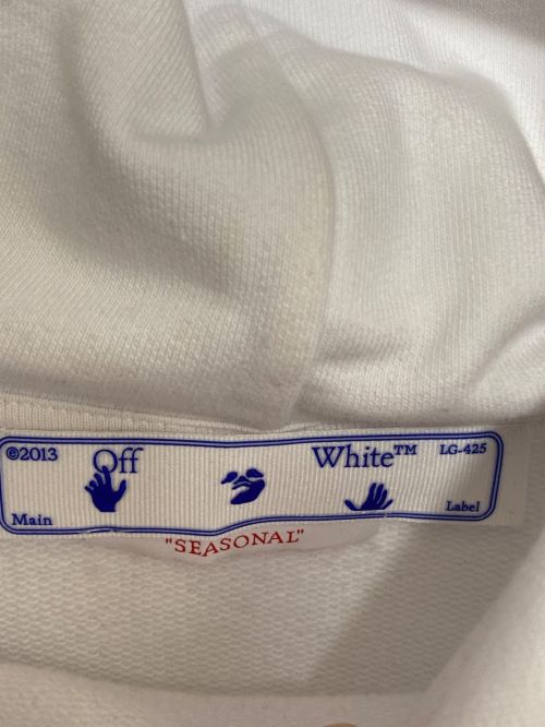 OFFWHITE（オフホワイト）OFFWHITE (オフホワイト) Printed Drawstring Hoodie ホワイト サイズ:Mの古着・服飾アイテム